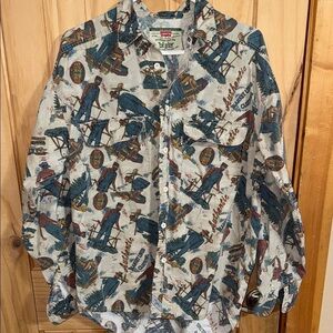 Vtg Levi's Men's Long Slv Forest Miner Working Button Down Shirt 80's
